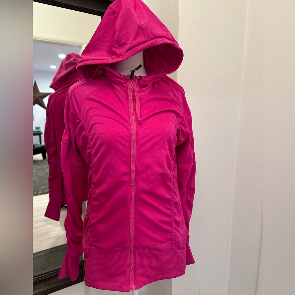 Athena rushed jacket size large. Worn a few time length 23”, moderate stretch